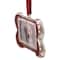 Red & Silver-Plated Best Dog Bone Frame Ornament with European Crystals